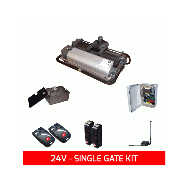 BFT BFT SUB BT Single Kit | Gates up to 2.5m Wide, 800kg | 24V Hydraulic Operator