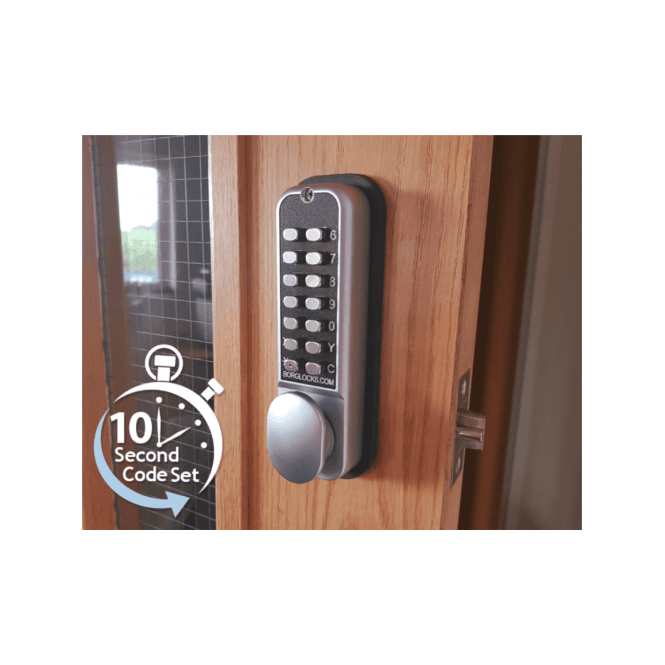 BORG LOCKS BORG LOCKS Borg BL2021ECP | Mechanical Gate Lock with Back-to-Back Keypads & 60mm Latch | Satin Chrome Finish