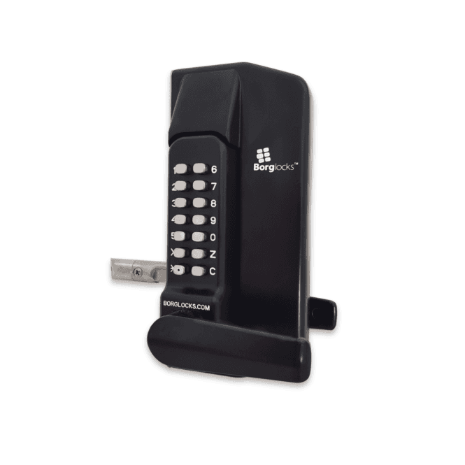 BORG LOCKS BORG LOCKS Borg BL3400DKOECP | Mechanical Gate Lock with Keypad & Free Turn Lever Handle | 65-80mm Latch | Black Finish