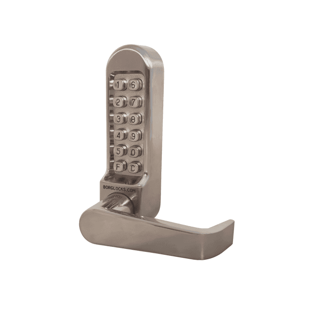 BORG LOCKS BORG LOCKS Borg BL5400ECP | Mechanical Gate Lock with Keypad & Flat Bar Handle | Satin Chrome Finish