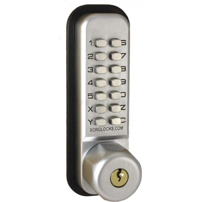 BORG LOCKS BORG LOCKS Knurled Knob BL2702 Keypad | Key Override | Inside Paddle Handle | Optional Holdback | 28mm Ali Latch