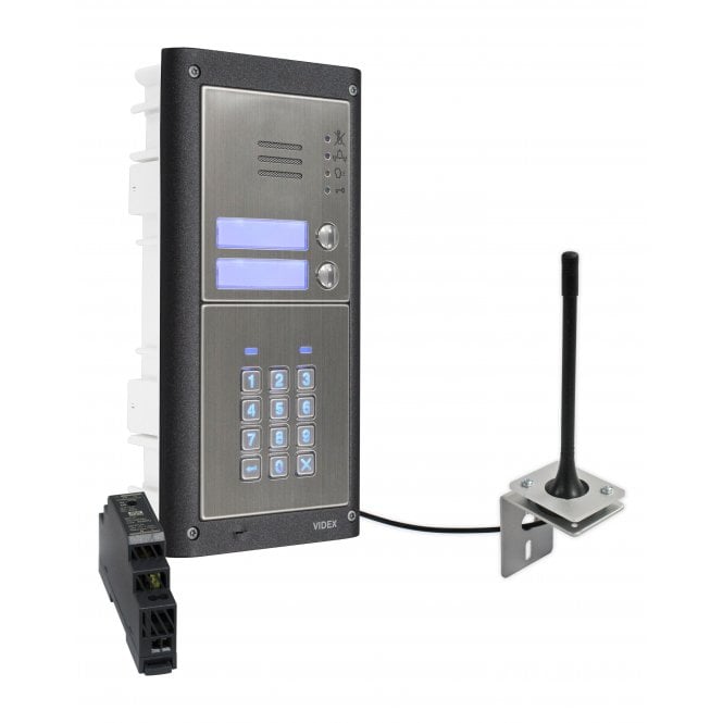 VIDEX VIDEX GSM4KCR-2/M/4G | Two Station Flush 4G GSM Intercom with Backlit Keypad | Matt Finish