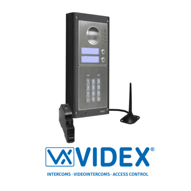 VIDEX VIDEX GSM4KCR-2S two station GSM intercom with backlit keypad - 2G network only